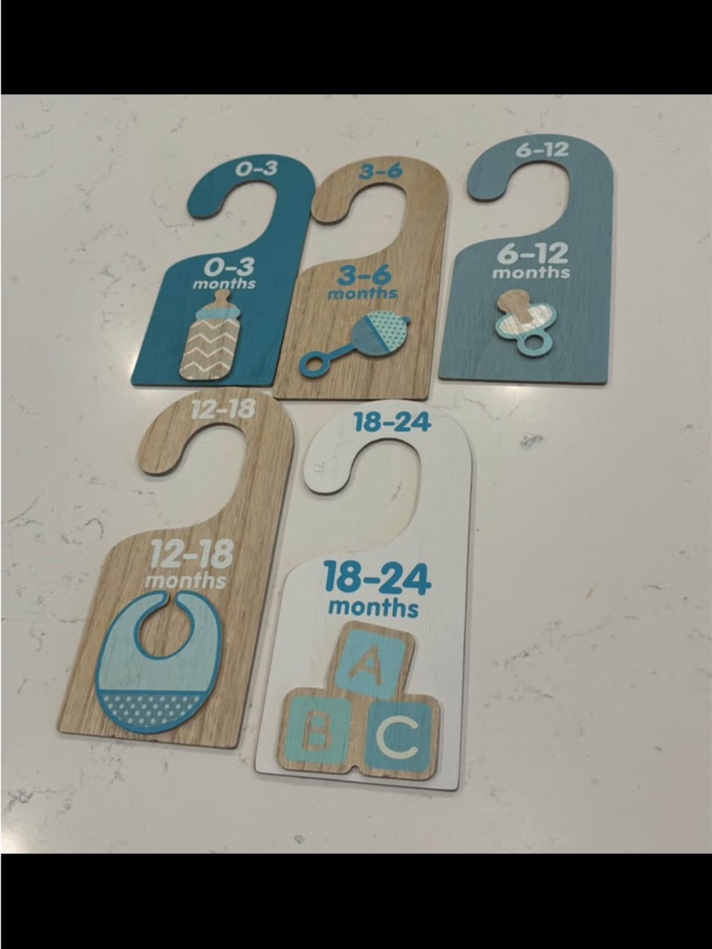 Hallmark Nursery Closet Size Hangers - Blue, Tan, White